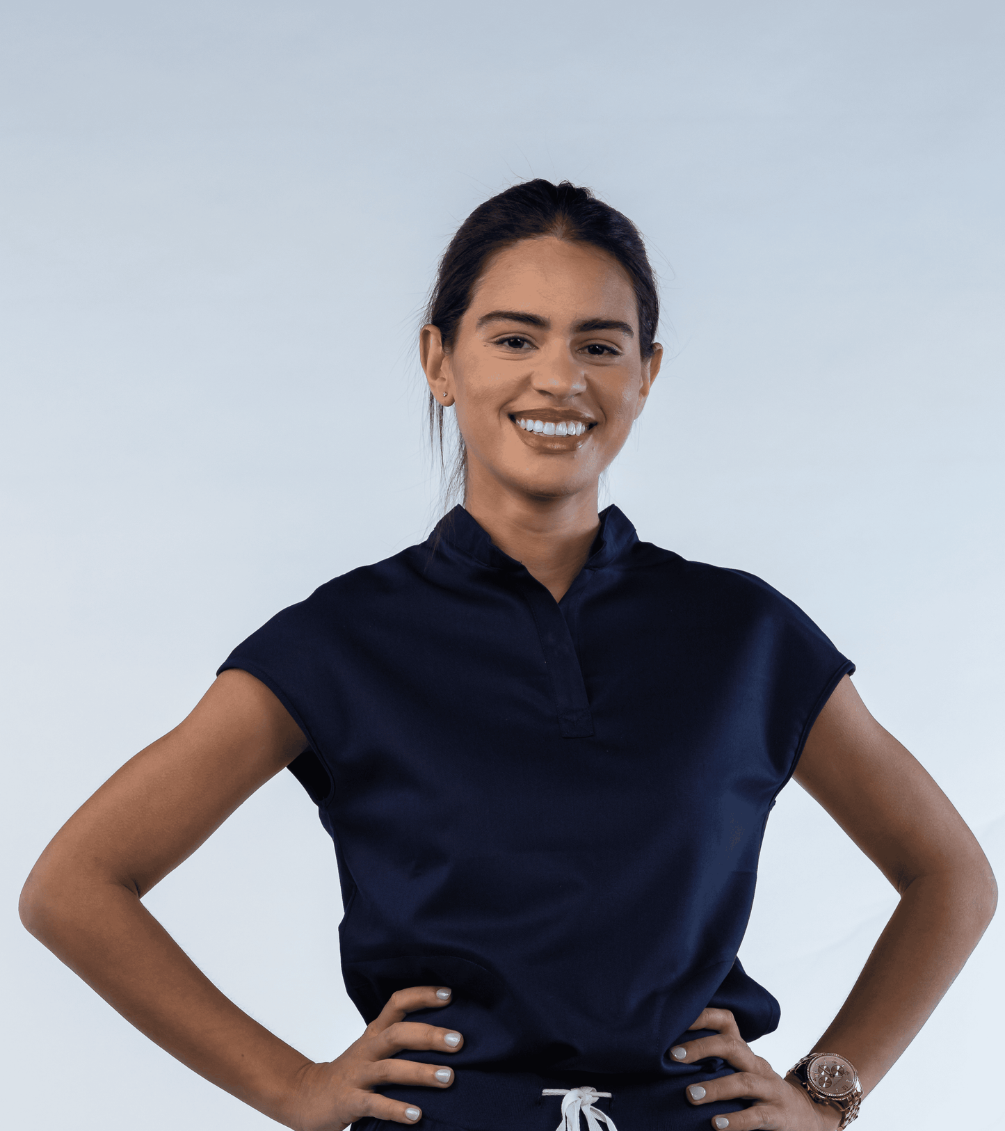Gracey Mandarin Collar Scrub Top